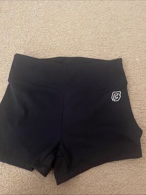 Women's Black High-Rise Bike Shorts with Minimal Logo